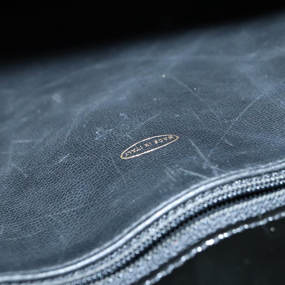 CHANEL Chain Tote Bag Patent leather Black Gold CC Auth 97057