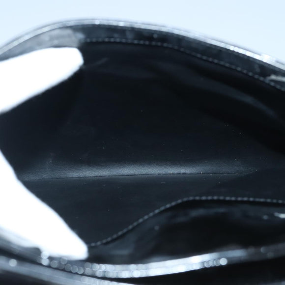 CHANEL Chain Tote Bag Patent leather Black Gold CC Auth 97057