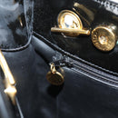 CHANEL Ketten-Einkaufstasche Lackleder Schwarz Gold CC Auth 97057-23