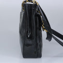CHANEL Chain Tote Bag Patent leather Black Gold CC Auth 97057-3