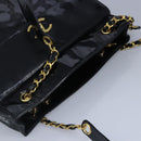 CHANEL Chain Tote Bag Patent leather Black Gold CC Auth 97057-6