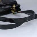 CHANEL Chain Tote Bag Patent leather Black Gold CC Auth 97057-7