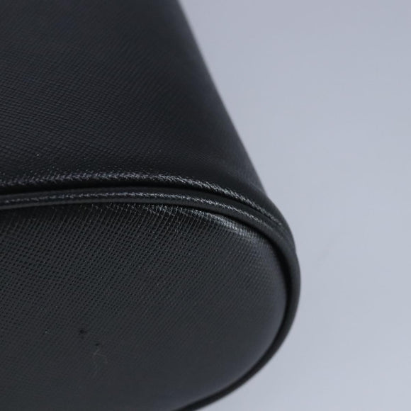 Salvatore Ferragamo Gancini Hand Bag Leather Black Gold Auth 97062AV