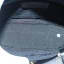 Salvatore Ferragamo Gancini Hand Bag Leather Black Gold Auth 97062AV-10