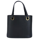 Salvatore Ferragamo Gancini Hand Bag Leather Black Gold Auth 97062AV-13