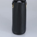 Salvatore Ferragamo Gancini Hand Bag Leather Black Gold Auth 97062AV-4