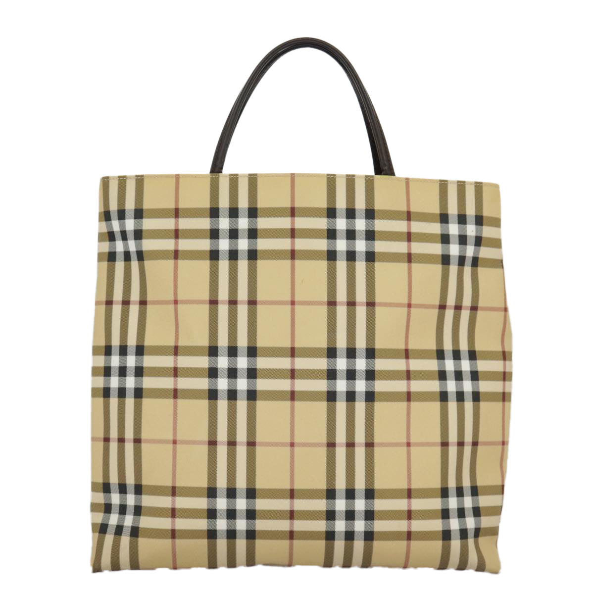 BURBERRY Nova Check Tote Bag PVC Beige Auth 97067 - 0