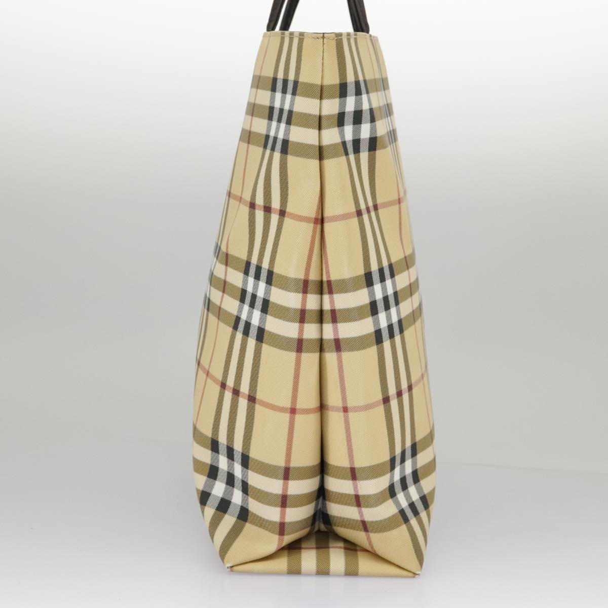 BURBERRY Nova Check Tote Bag PVC Beige Auth 97067