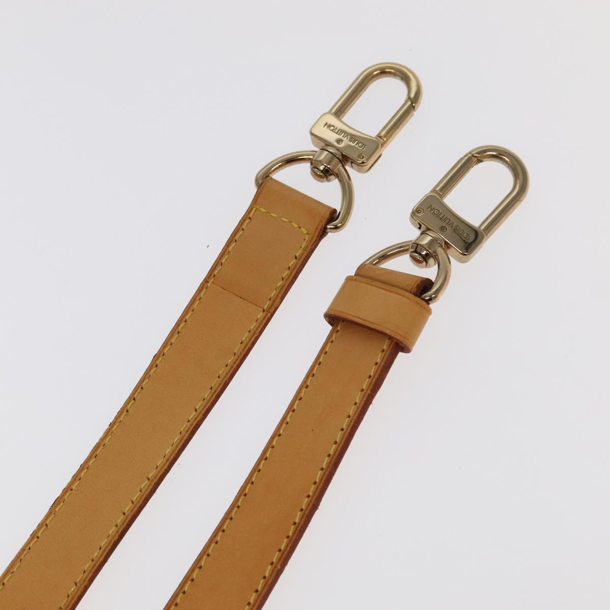 LOUIS VUITTON Adjustable Shoulder Strap Leather 34.8""-41.7"" Beige Auth 97079