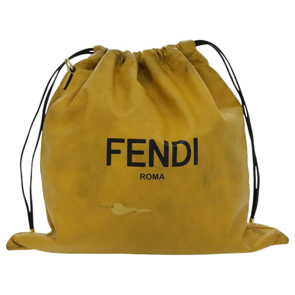 FENDI Shoulder Bag Leather Yellow Gold Auth 97095 - 0