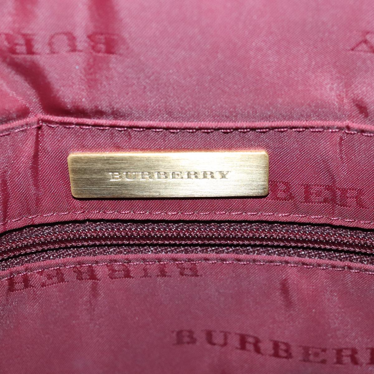 BURBERRY Nova Check Shoulder Bag Canvas Gold Beige Auth 97100