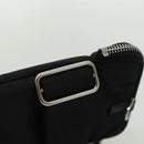 PRADA Shoulder Pouch Nylon Black Silver Auth 97109V-17