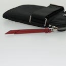 PRADA Shoulder Pouch Nylon Black Silver Auth 97109V-9