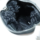 PRADA Shoulder Pouch Nylon Black Silver Auth 97109V-10