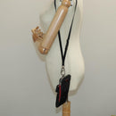 PRADA Shoulder Pouch Nylon Black Silver Auth 97109V-23