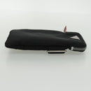 PRADA Shoulder Pouch Nylon Black Silver Auth 97109V-4