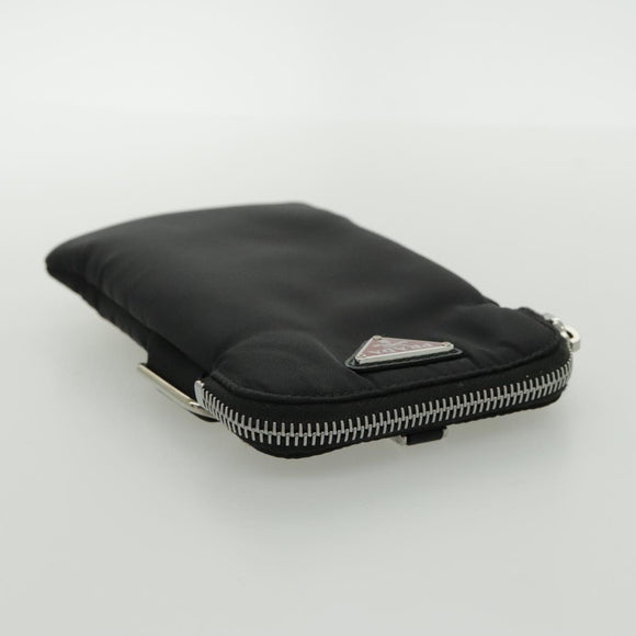 PRADA Shoulder Pouch Nylon Black Silver Auth 97109V