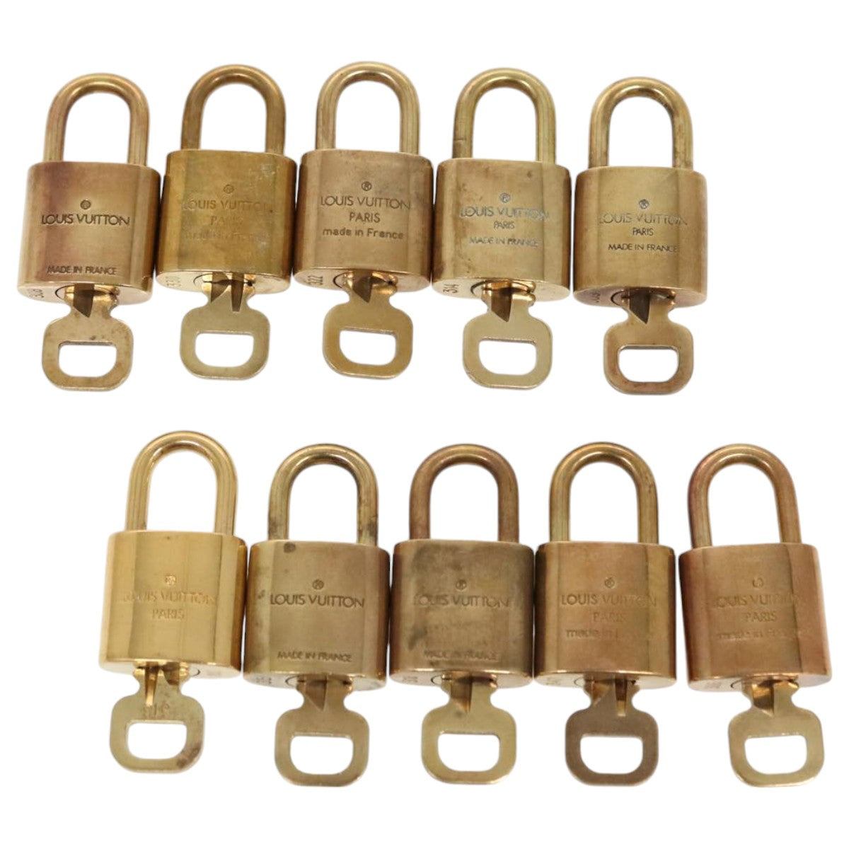 LOUIS VUITTON Padlock 10set metal Gold Tone LV Auth 97114