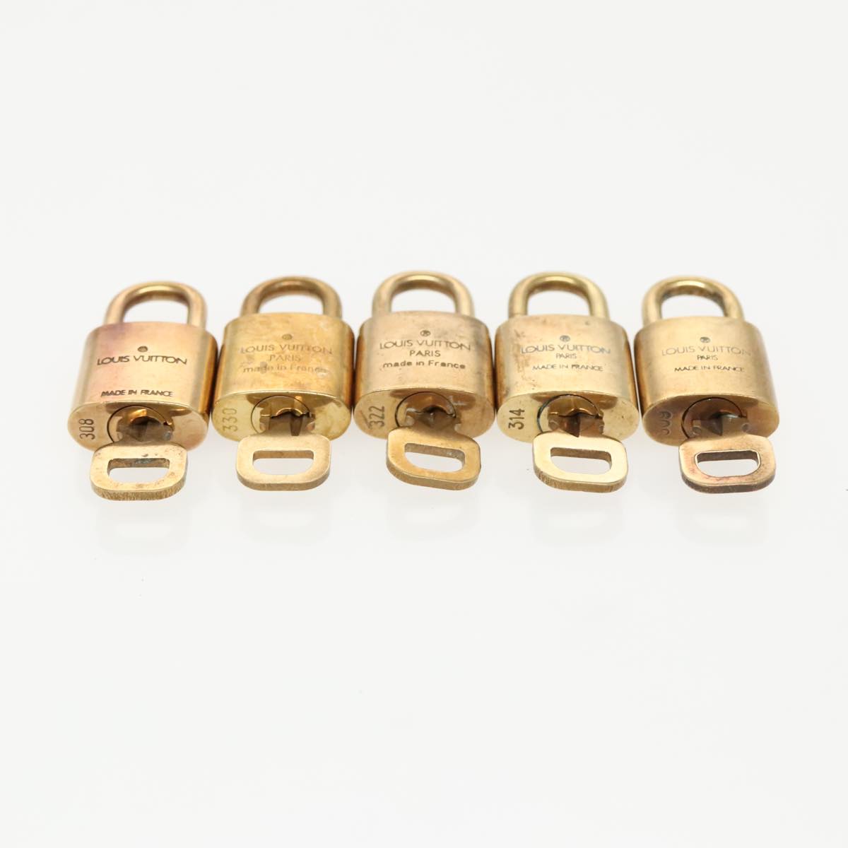 LOUIS VUITTON Padlock 10set metal Gold Tone LV Auth 97114