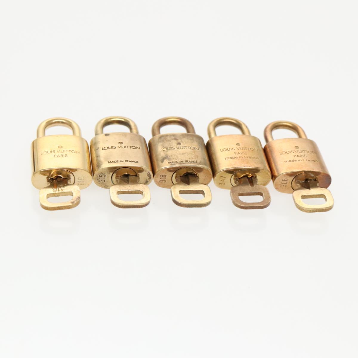 LOUIS VUITTON Padlock 10set metal Gold Tone LV Auth 97114