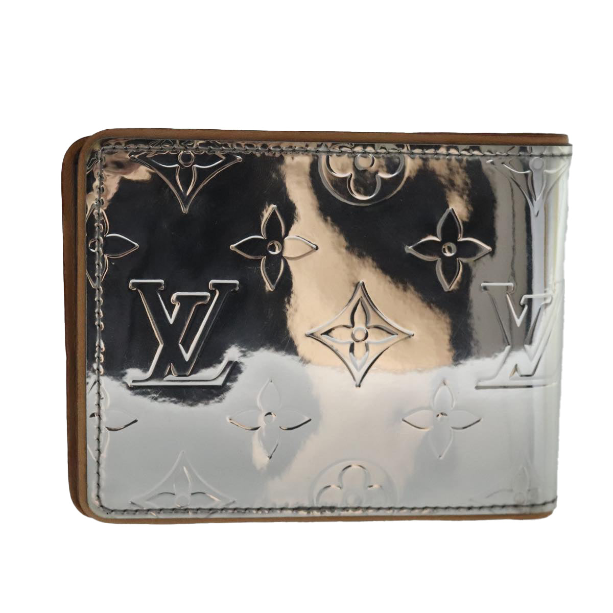 LOUIS VUITTON Mirror Portefeuille Slender Wallet Silver M80806 LV Auth 97115 - 0