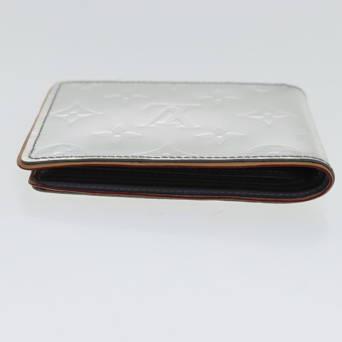 LOUIS VUITTON Mirror Portefeuille Slender Wallet Silver M80806 LV Auth 97115