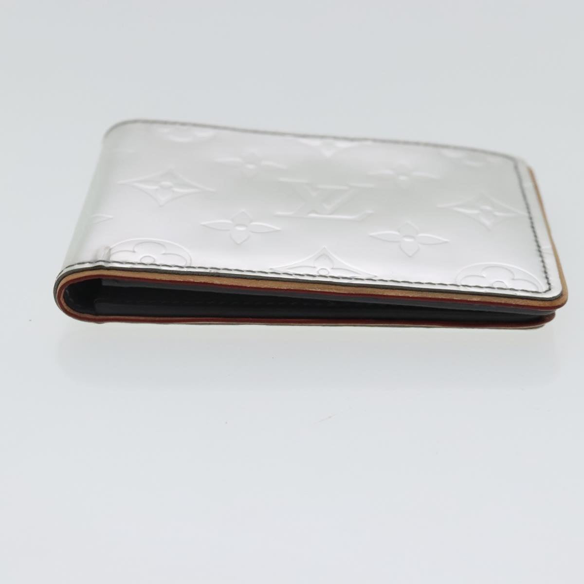 LOUIS VUITTON Mirror Portefeuille Slender Wallet Silver M80806 LV Auth 97115