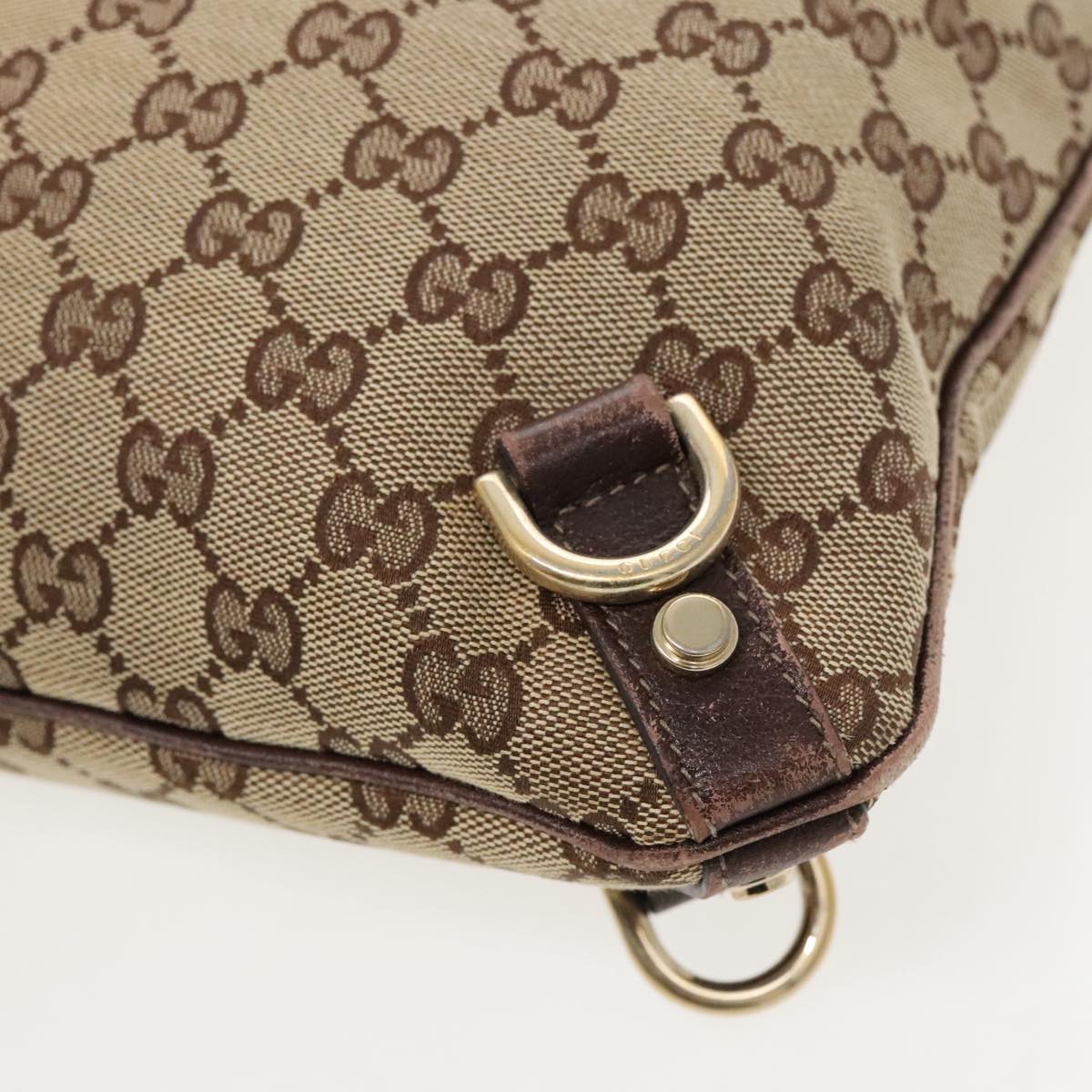 GUCCI GG Canvas Shoulder Bag Beige Gold 131326 Auth 97118