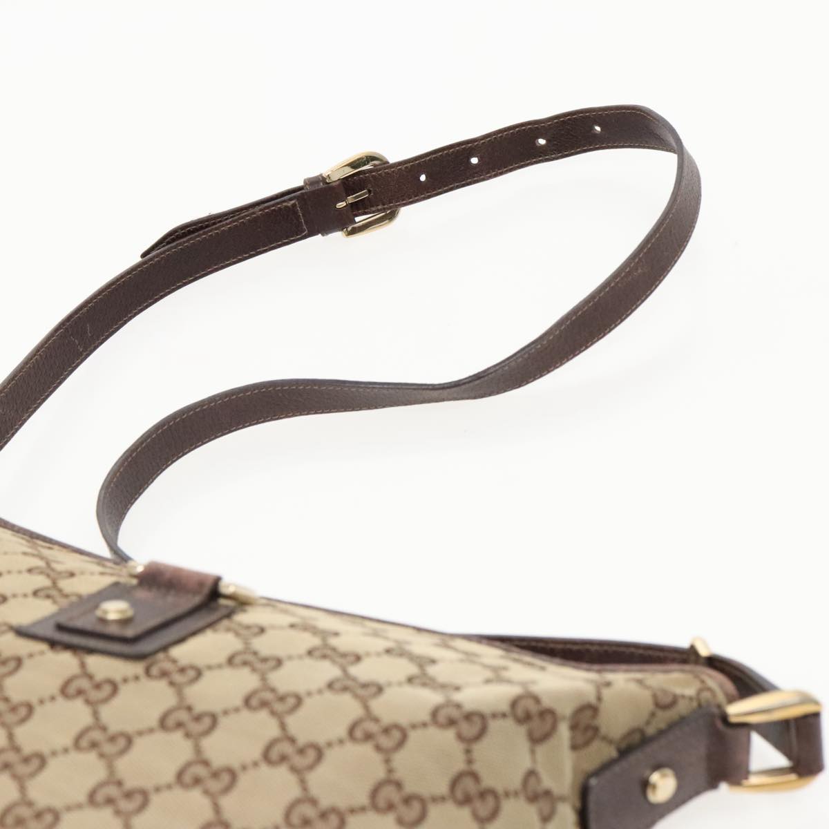 GUCCI GG Canvas Shoulder Bag Beige Gold 131326 Auth 97118