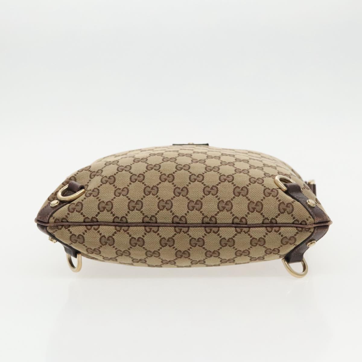 GUCCI GG Canvas Shoulder Bag Beige Gold 131326 Auth 97118