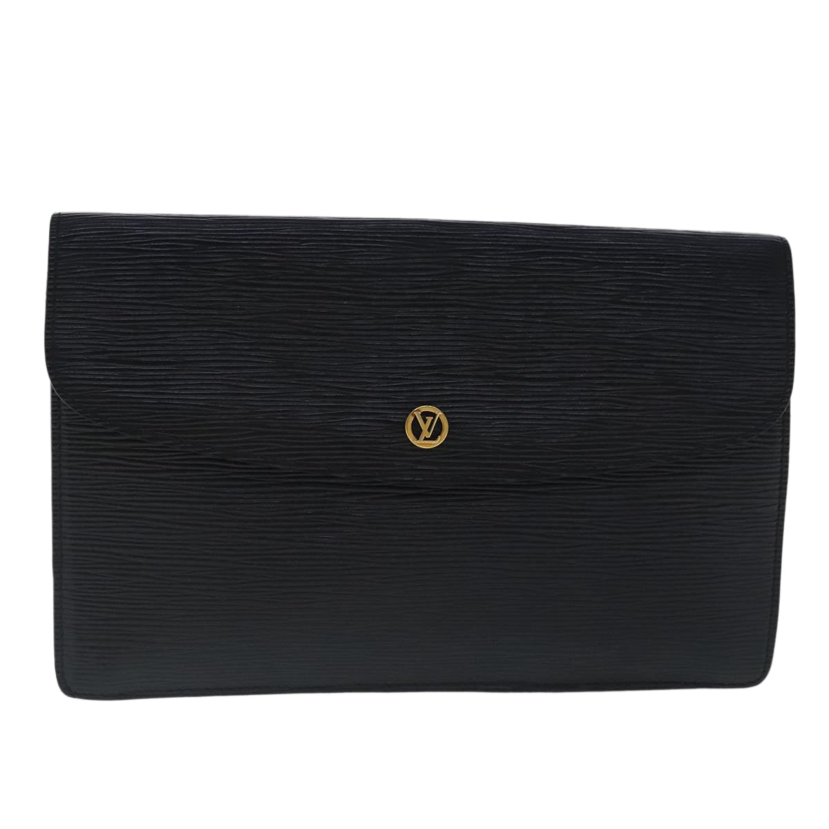 LOUIS VUITTON Epi Montaigne 27 Clutch Bag Black M52652 LV Auth 97122