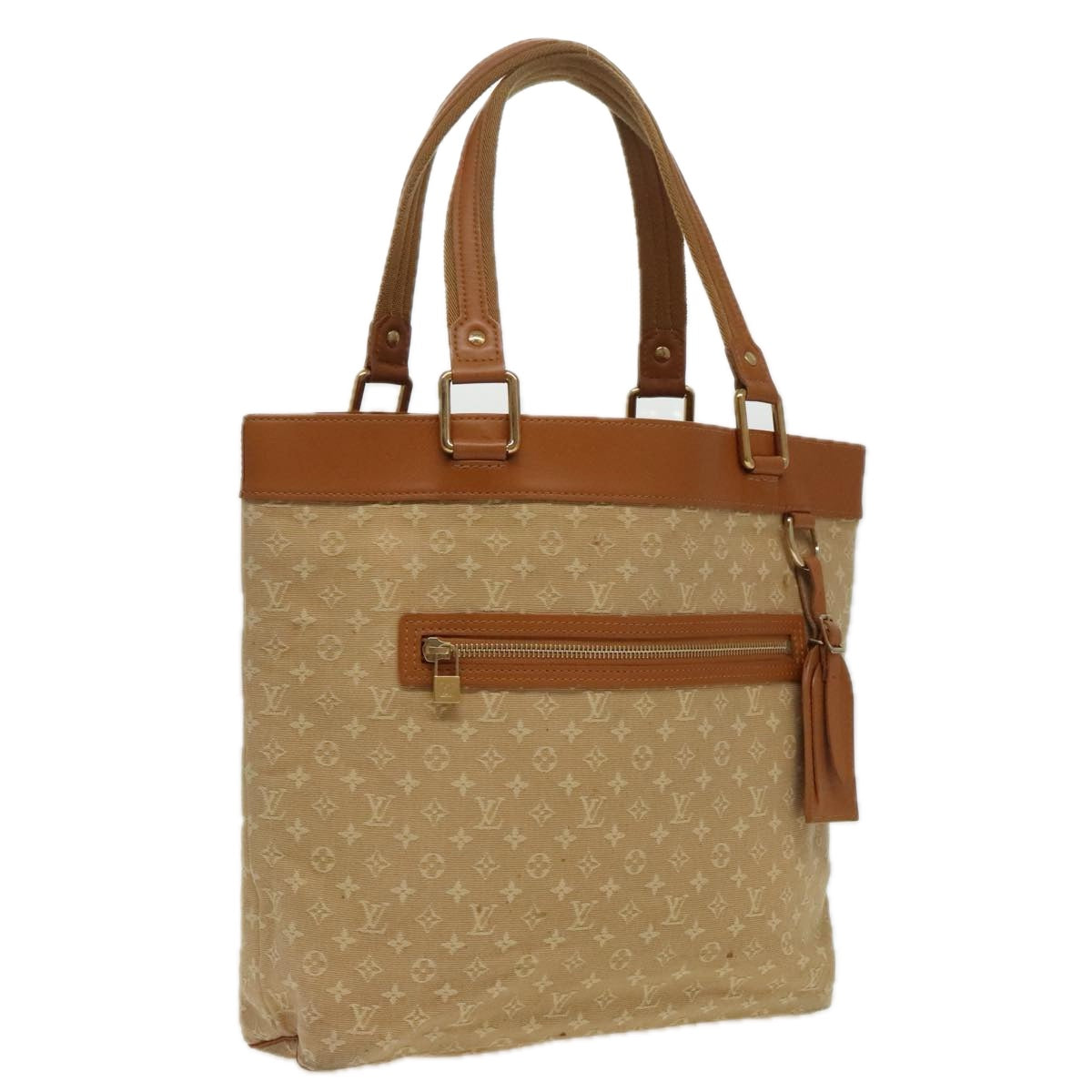 LOUIS VUITTON Monogram Mini Lucille GM Tote Bag Beige M92683 LV Auth 97127