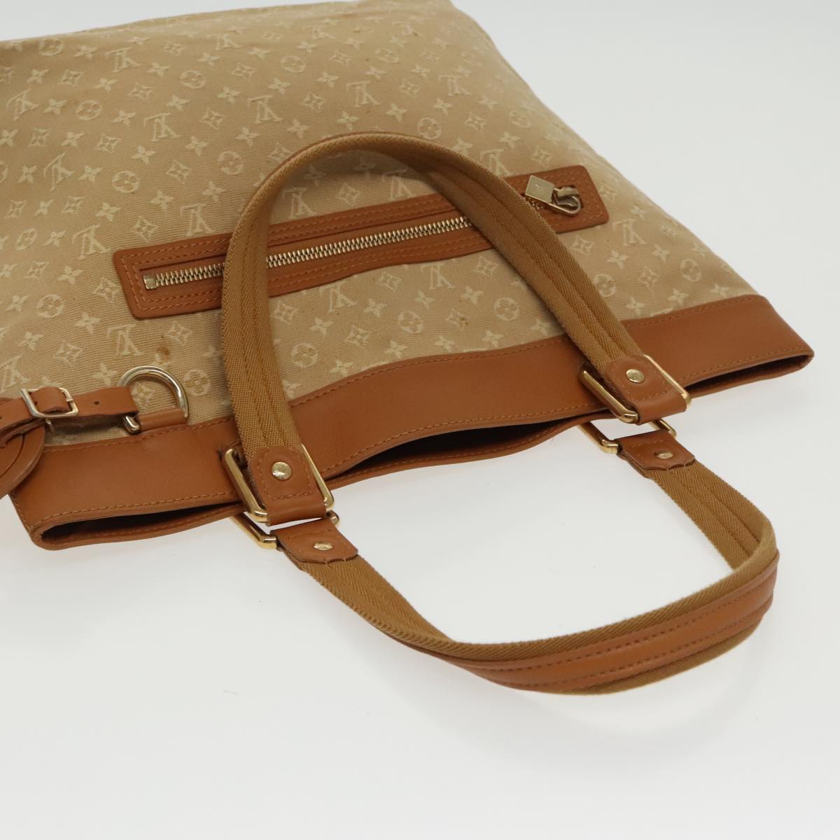 LOUIS VUITTON Monogram Mini Lucille GM Tote Bag Beige M92683 LV Auth 97127