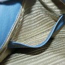 PRADA Tote Bag Leather Blue Gold Auth 97133-24