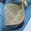 PRADA Tote Bag Leather Blue Gold Auth 97133-26