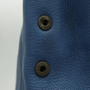 PRADA Tote Bag Leather Blue Gold Auth 97133-5