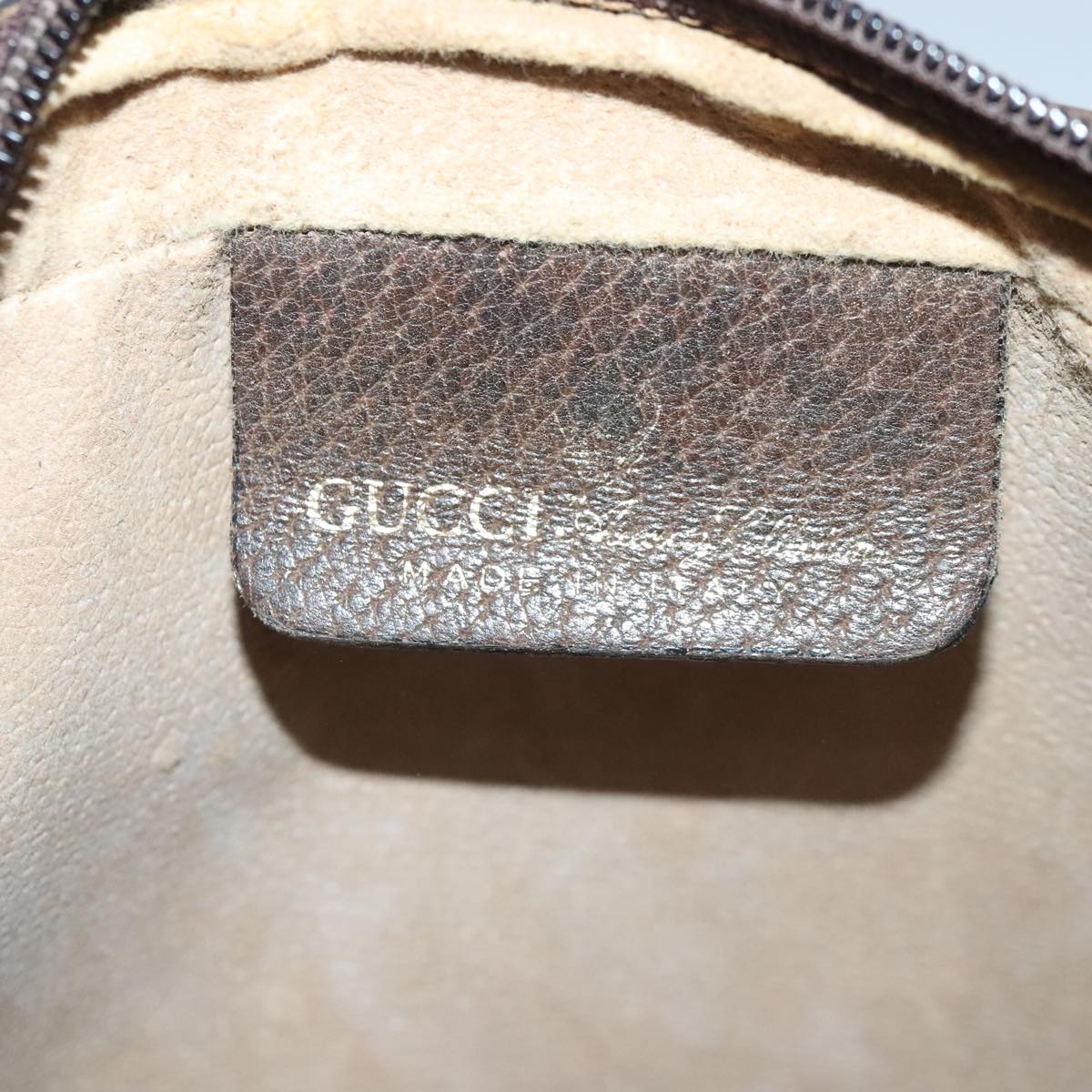 GUCCI GG Supreme Web Sherry Line Clutch Bag PVC Beige 14 014 3553 Auth 97144