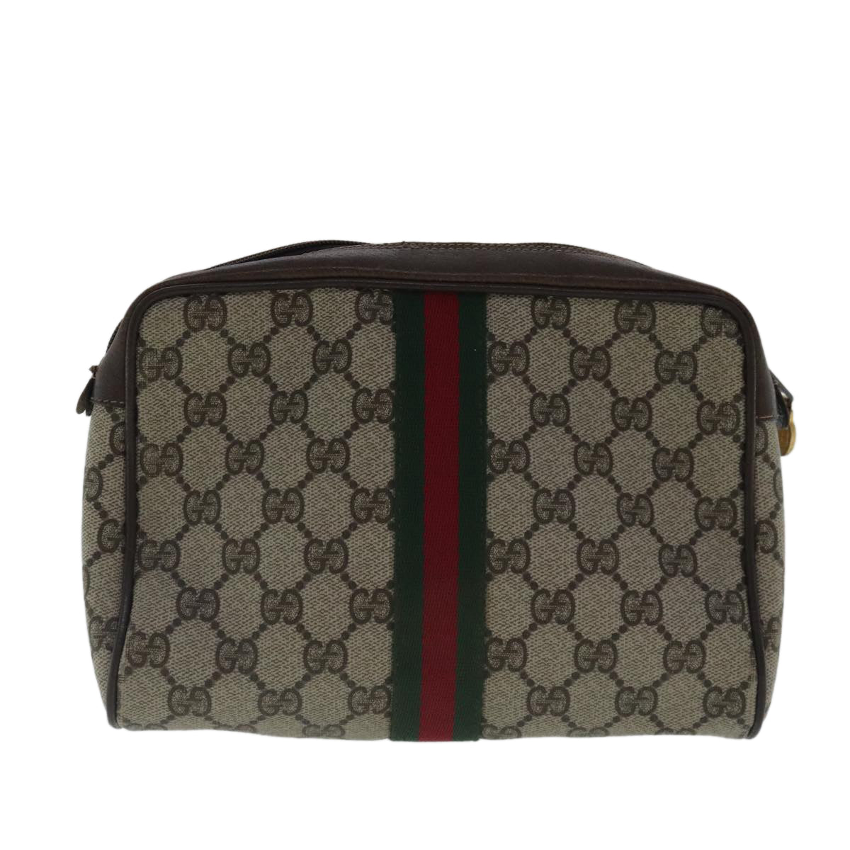 GUCCI GG Supreme Web Sherry Line Clutch Bag PVC Beige 14 014 3553 Auth 97144 - 0