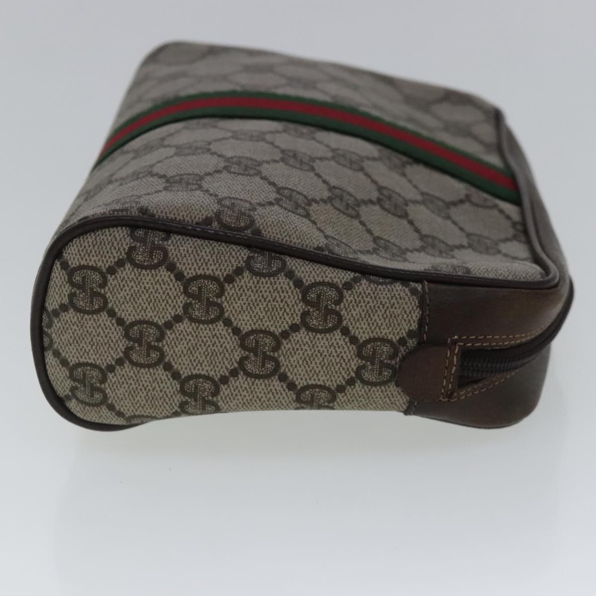 GUCCI GG Supreme Web Sherry Line Clutch Bag PVC Beige 14 014 3553 Auth 97144