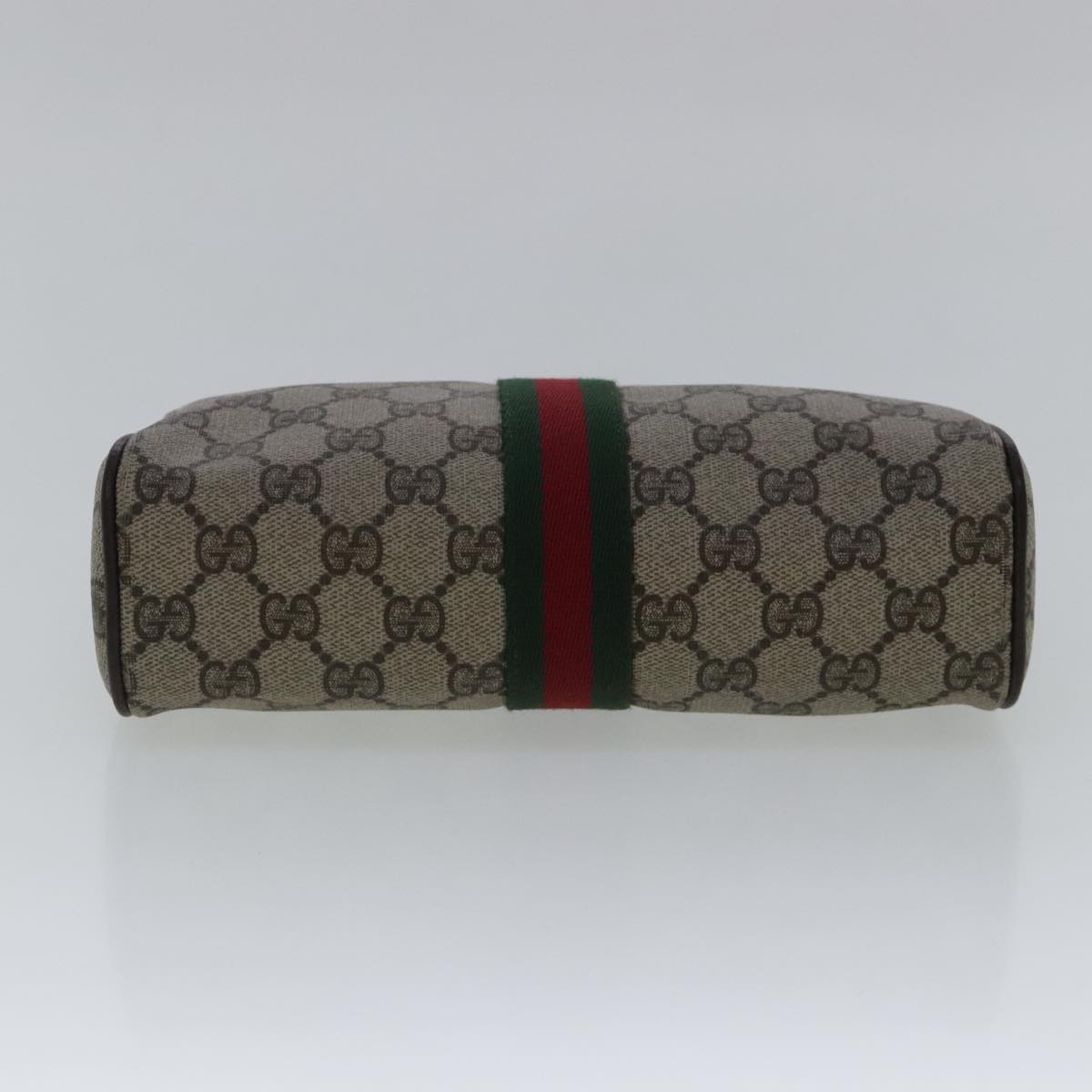 GUCCI GG Supreme Web Sherry Line Clutch Bag PVC Beige 14 014 3553 Auth 97144