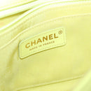 CHANEL Chain V Stitch Shoulder Bag Lamb Skin Yellow Gold CC Auth 97148-20