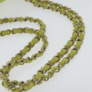 CHANEL Chain V Stitch Shoulder Bag Lamb Skin Yellow Gold CC Auth 97148-7