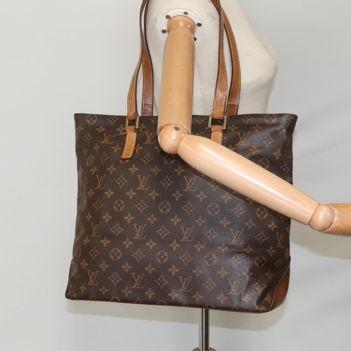 LOUIS VUITTON Monogram Cabas Mezzo Tote Bag M51151 LV Auth 97158