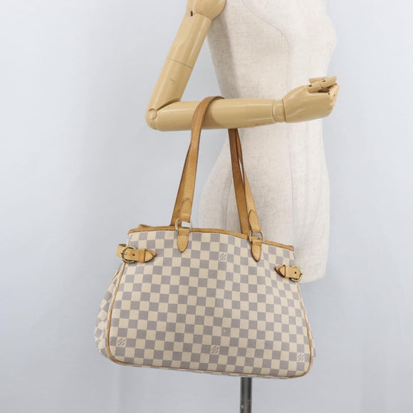 LOUIS VUITTON Damier Azur Batignolles Horizontal Tote Bag N48172 LV Auth 97190