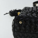 BALLY Shoulder Bag Patent Leather Black Gold Auth 97194-14