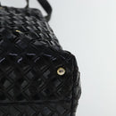 BALLY Shoulder Bag Patent Leather Black Gold Auth 97194-15