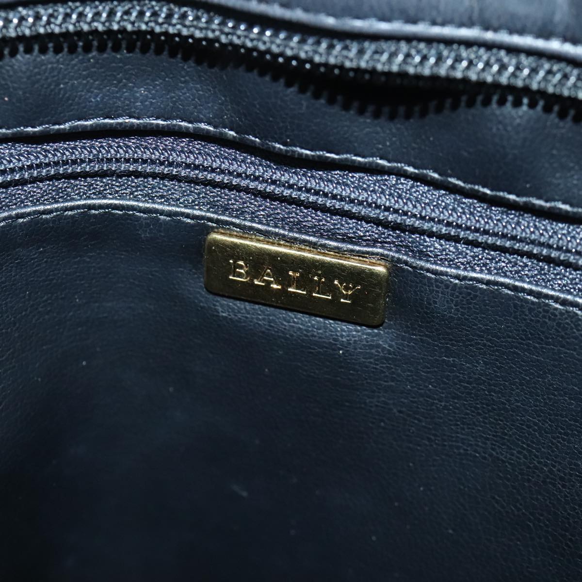 BALLY Shoulder Bag Patent Leather Black Gold Auth 97194