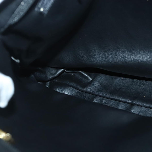 BALLY Umhängetasche Lackleder Schwarz Gold Auth 97194