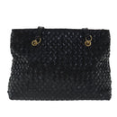 BALLY Umhängetasche Lackleder Schwarz Gold Auth 97194-2
