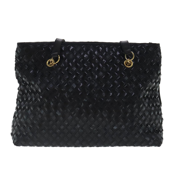 BALLY Umhängetasche Lackleder Schwarz Gold Auth 97194